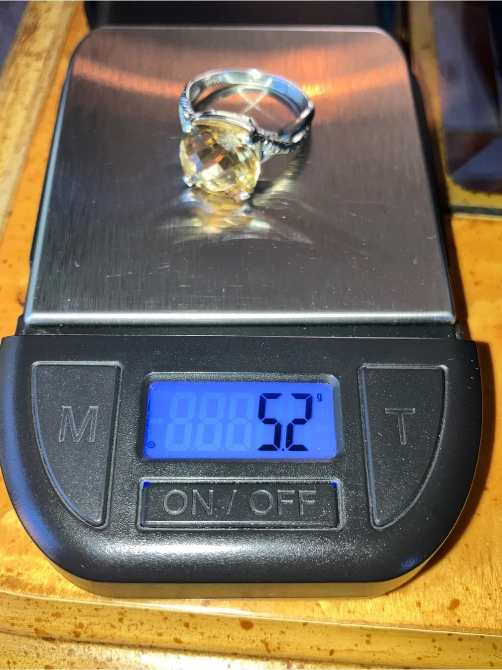 Brazilian Citrine Sterling Silver Ring Size 8.75